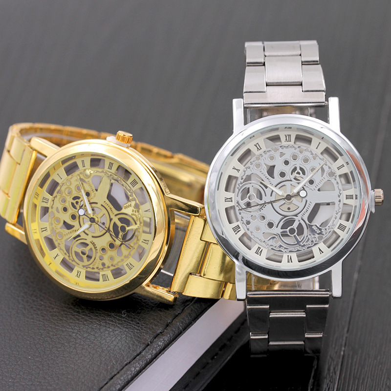Fashion Casual Men watches Stainless Steel Gold band Skeleton Machine Watch Women non-mechanical Hollow Quartz Wristwatches, Leave a message about color
Fashion Casual Men watches Stainless Steel Gold band Skeleton Machine Watch Women non-mechanical Hollow Quartz Wristwatches, Leave a message about color