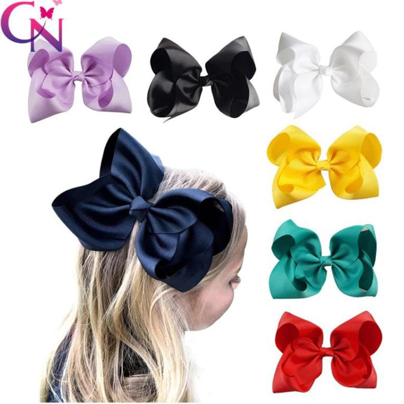 8 Inches Baby Grosgrain Ribbon Bow Barrettes Hair pins Clips Girls Large Bowknot Barrette Kids Boutique Bows Children Hair Accessories