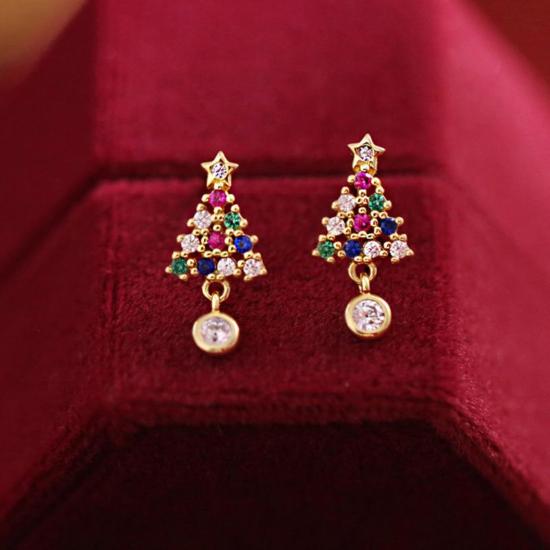 Stud Morivovog Real 925 Sterling Silver Colorful Zircon Christmas Tree Small Earrings For Girls Chic Jewelry
Stud Morivovog Real 925 Sterling Silver Colorful Zircon Christmas Tree Small Earrings For Girls Chic Jewelry