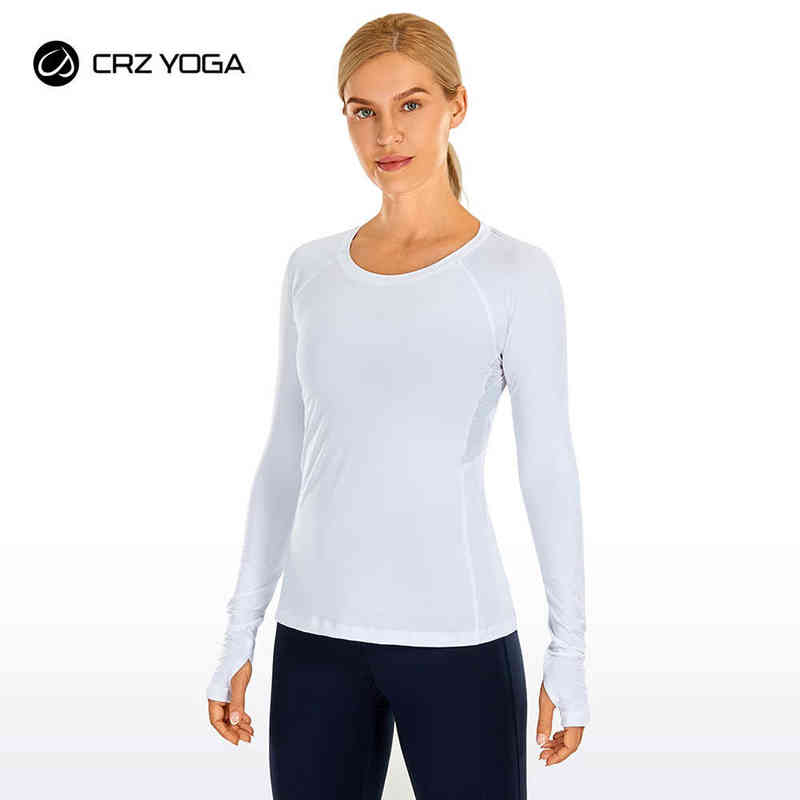 CRZ YOGA Women's Long Sleeve Workout Shirts Yoga Sports Tops Quick Dry Running Shirt with Thumb Hole T220725, Dark carbon05
CRZ YOGA Women's Long Sleeve Workout Shirts Yoga Sports Tops Quick Dry Running Shirt with Thumb Hole T220725, Dark carbon05