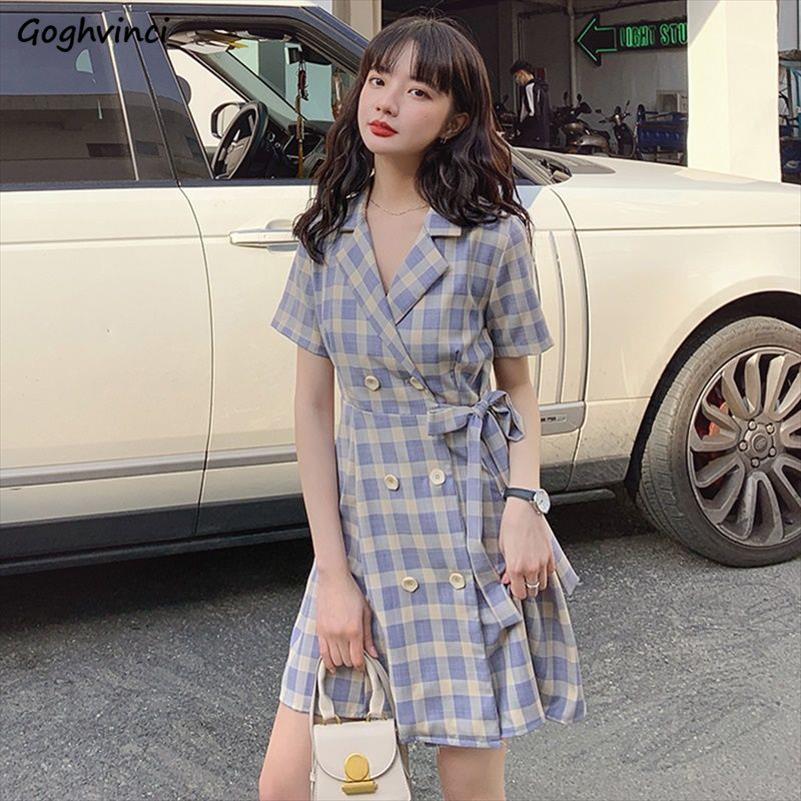 Short Sleeve Dress Women Plaid Turn-down Collar Double Breast Summer Womens Beauty Elegant Leisure Button Trendy Ulzzang Retro, As shown
Short Sleeve Dress Women Plaid Turn-down Collar Double Breast Summer Womens Beauty Elegant Leisure Button Trendy Ulzzang Retro, As shown