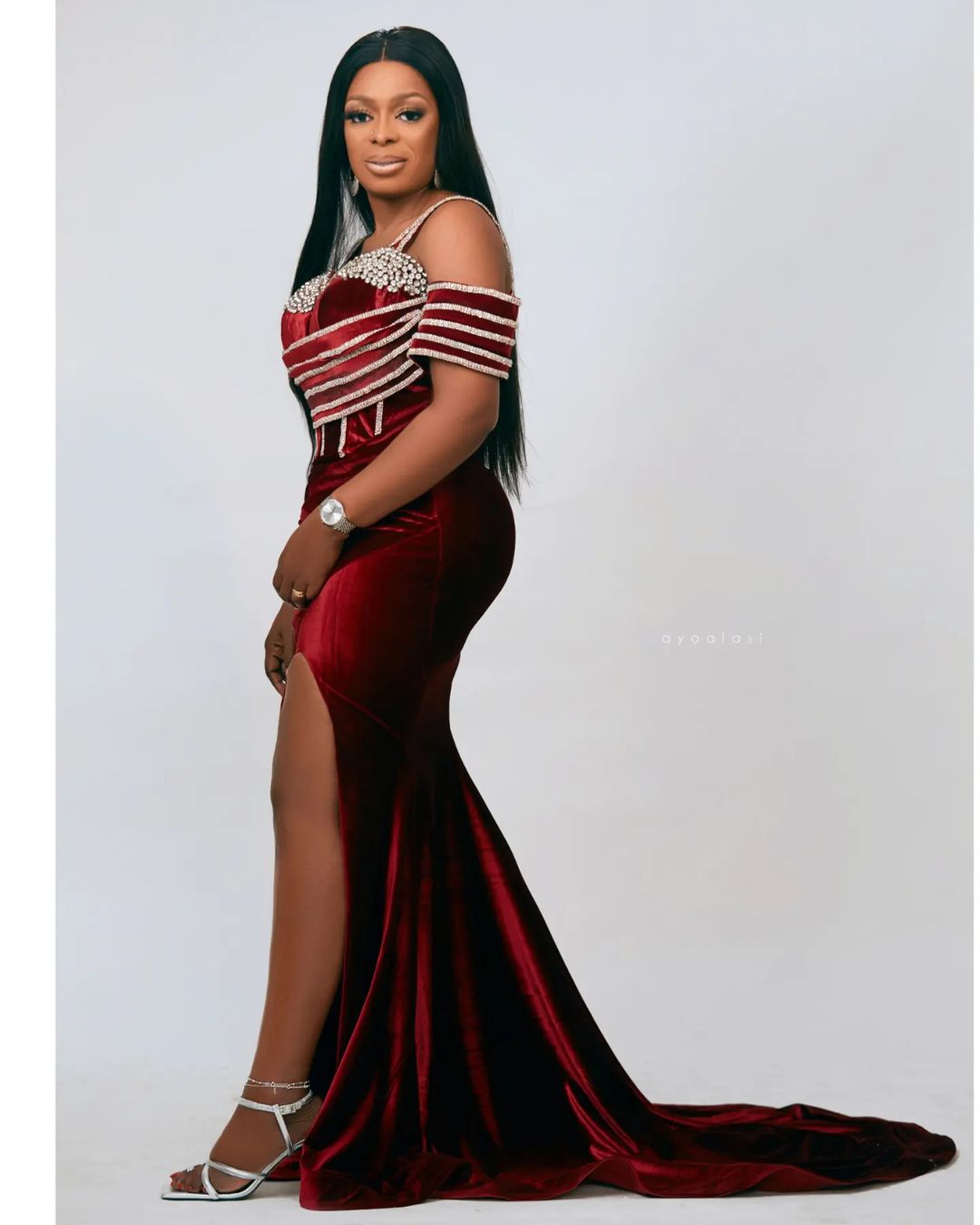 Size Plus Arabic Aso Ebi Bury Mermaid Luxurious Prom Dresses Beaded Cystals Evening Formal Party Second Reception Birthday Engagement Gowns Dress ZJ