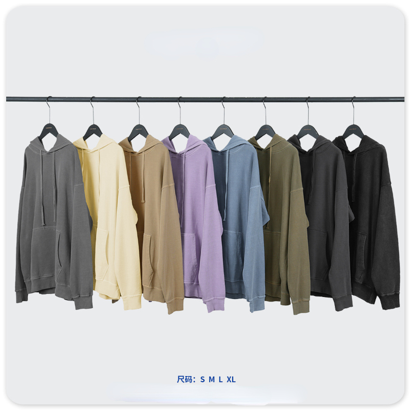 Autumn Street Men's 380g Batik Hooded Sweater Retro Fashion Harajuku Solid Color Cotton Couple Women Sweatpants Suit 220816wtt