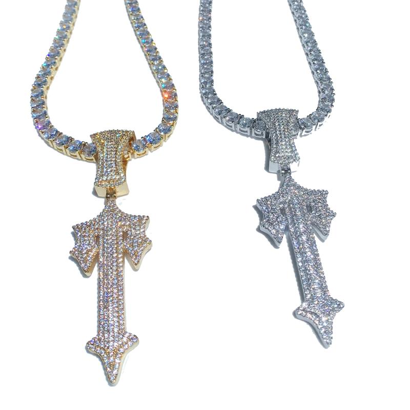 Chains Iced Out Cz Cross Sword Pendant Fit Cuban Chain Necklace For Men Boy T Shape Letter Charm Hip Hop JewelryChains
Chains Iced Out Cz Cross Sword Pendant Fit Cuban Chain Necklace For Men Boy T Shape Letter Charm Hip Hop JewelryChains