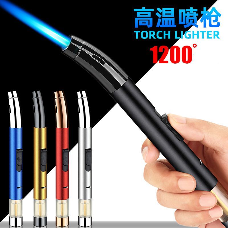 Windproof Lighter Butane Gas High Temperature Spray Gun Outdoor BBQ Kitchen Camping Jet Lighter Metal Torch Cigar Cigarette Lighters
Windproof Lighter Butane Gas High Temperature Spray Gun Outdoor BBQ Kitchen Camping Jet Lighter Metal Torch Cigar Cigarette Lighters