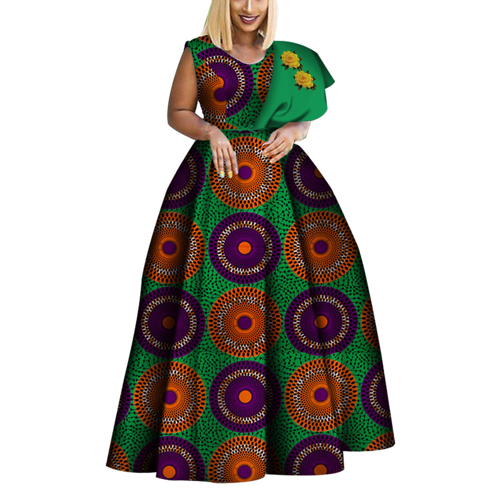 BintaRealWax New Dashiki African Print Dress Bazin One-shoulderClothes Vestidos Plus Size African Dresses for Women WY3834
BintaRealWax New Dashiki African Print Dress Bazin One-shoulderClothes Vestidos Plus Size African Dresses for Women WY3834