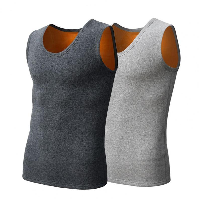 Men's Fleece Tank Top: Double-Sided Plush Thermal Undershirt For Winter Warmth