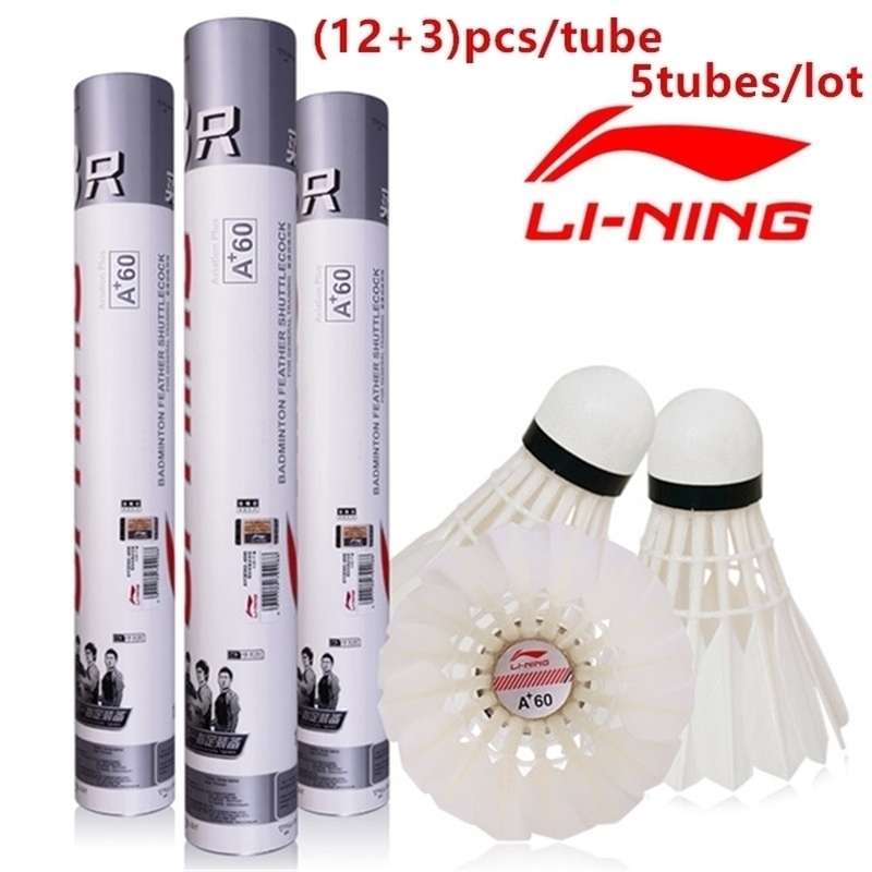 15pcstube 5tubes Lining Badminton Shuttlecock A60 Goose Feather Flying Stability Durable Birdies LiNing Battledore 201116
15pcstube 5tubes Lining Badminton Shuttlecock A60 Goose Feather Flying Stability Durable Birdies LiNing Battledore 201116
