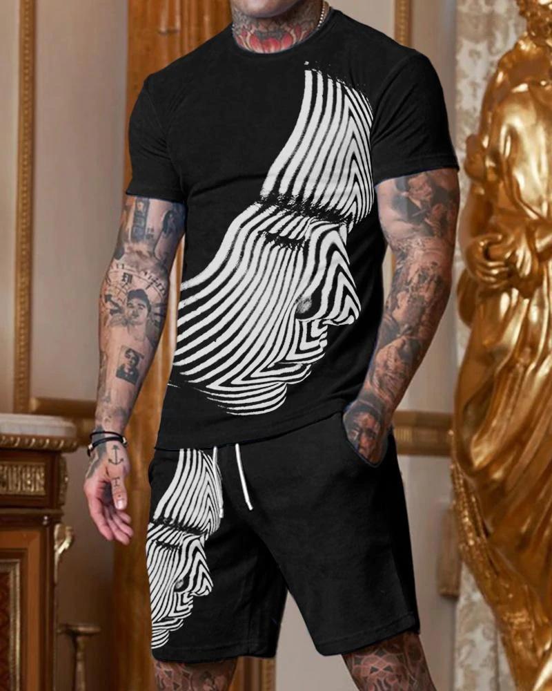 Men's Tracksuits Men's Summer T-shirt Shorts Set Sportswear Tracksuit Face Oufit Casual Beach O Neck Short Sleeve Clothing SuitMen's, D2006
Men's Tracksuits Men's Summer T-shirt Shorts Set Sportswear Tracksuit Face Oufit Casual Beach O Neck Short Sleeve Clothing SuitMen's, D2006