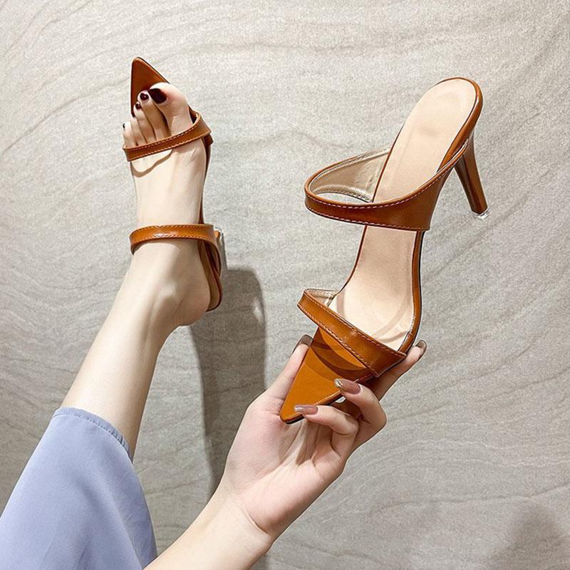 Sandals Pointy Open Toe High Heels Slides Summer Shoes Woman Double Narrow Band Gladiator Sandalias Mujer 2022 Female Thin Heel Slippers, Brown
Sandals Pointy Open Toe High Heels Slides Summer Shoes Woman Double Narrow Band Gladiator Sandalias Mujer 2022 Female Thin Heel Slippers, Brown