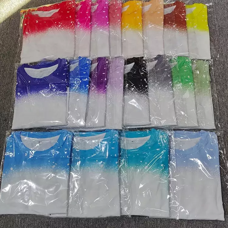 Wholesale Sublimation Bleached Shirts Heat Transfer Blank Bleach Shirt Bleached Polyester T-Shirts US Men Women Party Supplies Stock