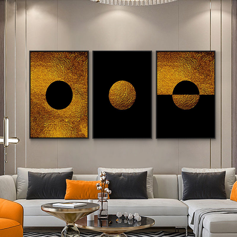 Modern Abstract Art Black And Gold Canvas Painting Print Nordic Poster Wall Art Picture For Living Room Home Decoration Decor