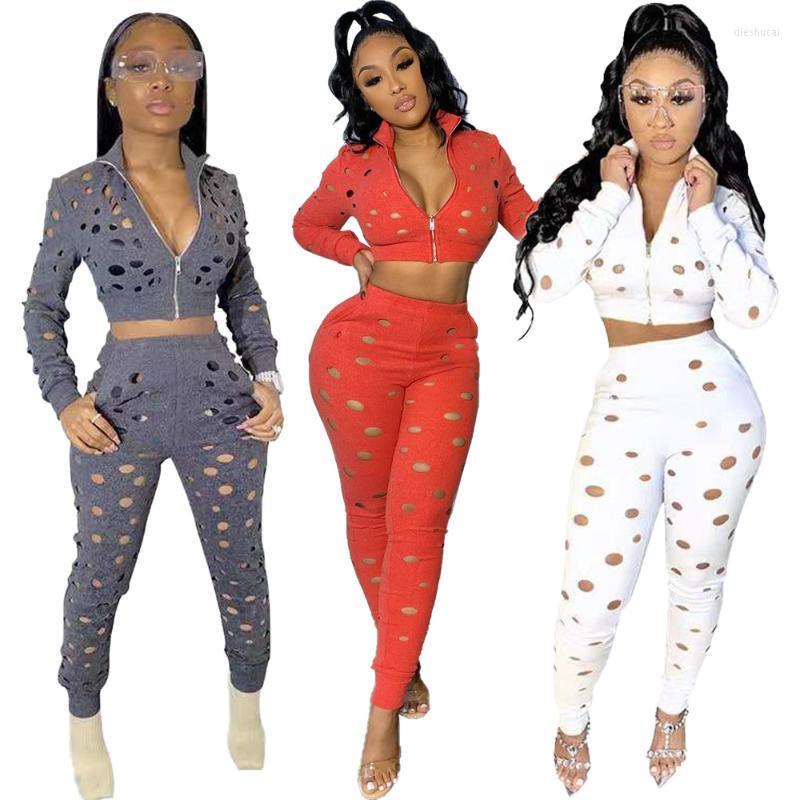 Women' Two Piece Pants 84XY9117 Autumn Winter Women Casual Fashion Zipper Burnt Hole Sweatshirt Movement Set, White
Women' Two Piece Pants 84XY9117 Autumn Winter Women Casual Fashion Zipper Burnt Hole Sweatshirt Movement Set, White