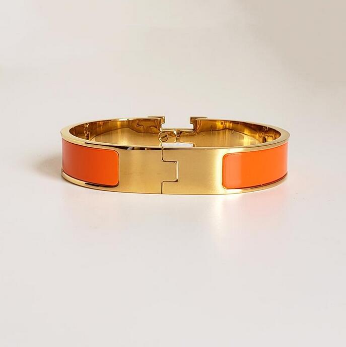 fashion jewelry men women bracelets classics orange high quality design bangle stainless steel gold buckle