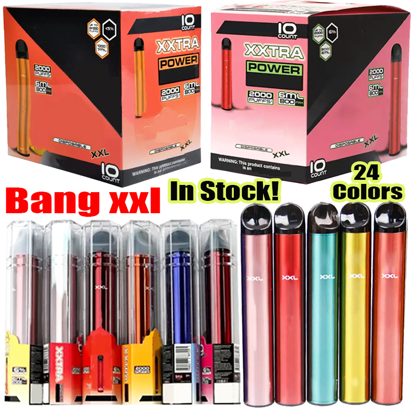 2000Puffs Bang XXL 24 Colors Bang Bar Disposable Electronic Cigarettes Device Pod Vapes Pen 800mAh 6ml E Cartridge Pre-filled Vaporizer XXTRA Starter Kits
2000Puffs Bang XXL 24 Colors Bang Bar Disposable Electronic Cigarettes Device Pod Vapes Pen 800mAh 6ml E Cartridge Pre-filled Vaporizer XXTRA Starter Kits