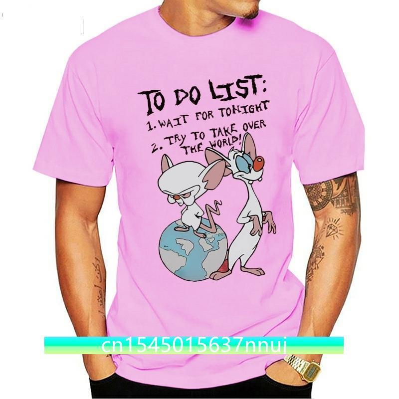 Pinky And The Brain To Do List TShirt TEE Shirt Cotton Customize 220702