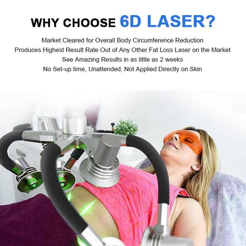 6D Lipolaser Shape Body Slimming Machine 532nm Green Wavelength Laser Power Slimming Beauty Equipment For Body Treatment