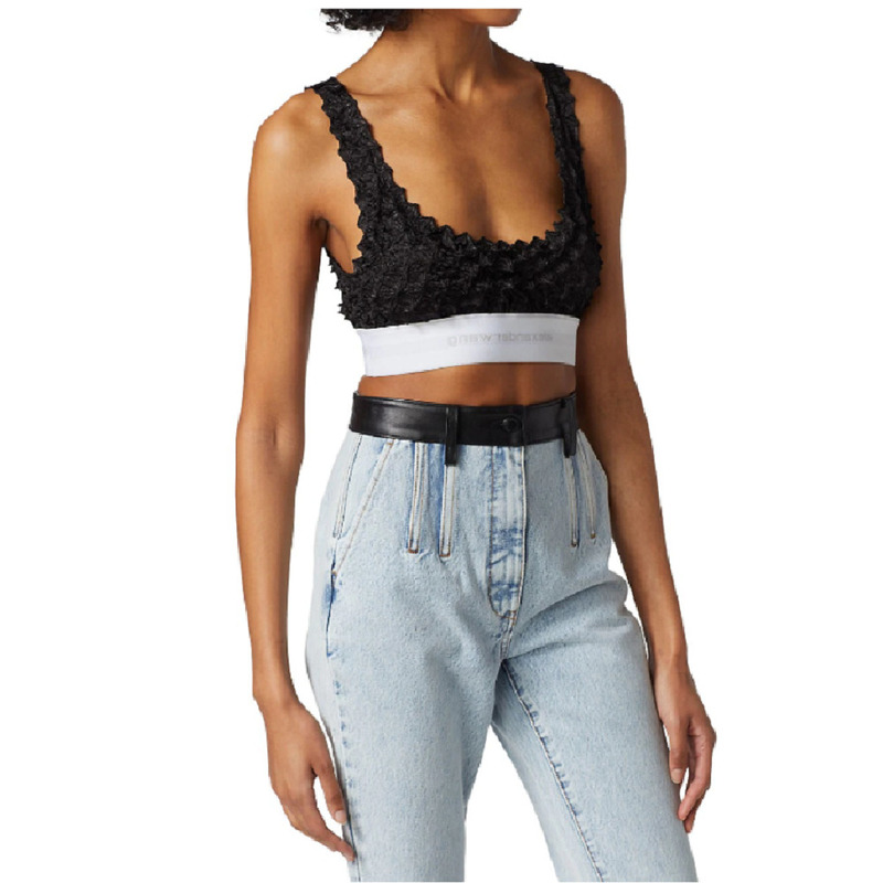 Big-name summer satin tight-fitting women's halter tops sexy vests ladies fashion all-match suspenders bikini bra y2k XL 220325