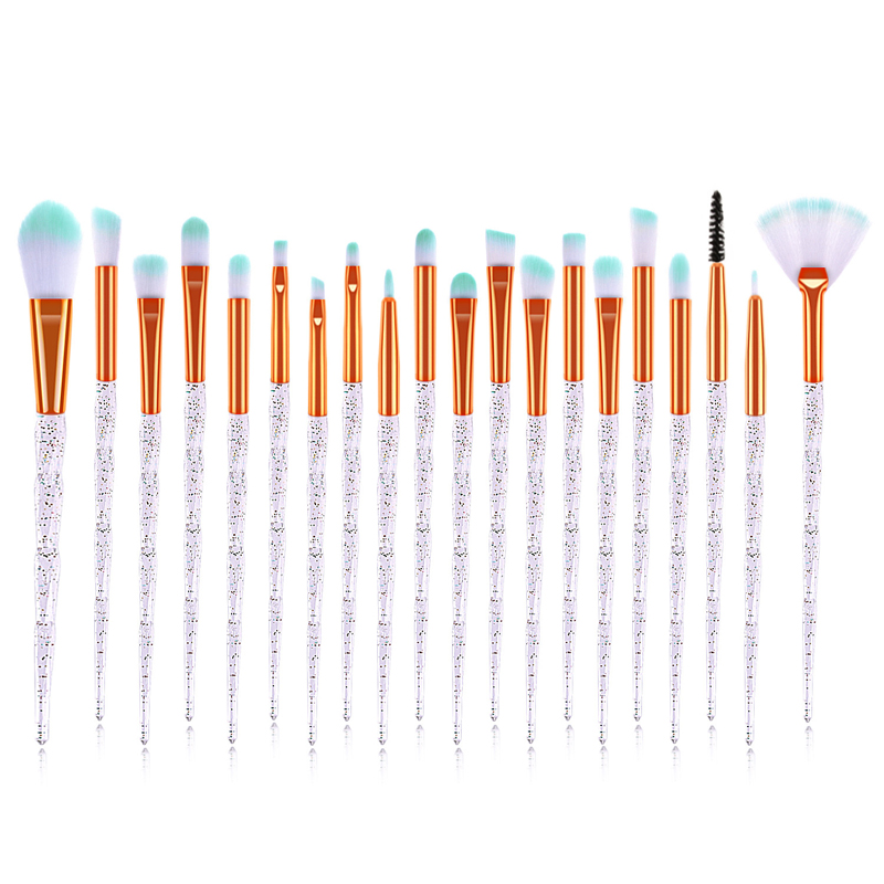Makeup Brushs Set 20pcs Dia Fan Powder Foundation Brush Blush Blending Eyeshadow Lip Cosmetic Eye Make Up Brushes Kit Tool