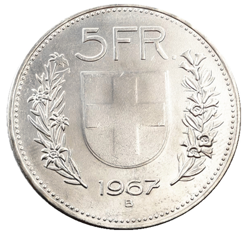 UNC 1967 Switzerland Confederation 5 Francs 5 Franken Craft Nickel Plated Brass Copy Coin
UNC 1967 Switzerland Confederation 5 Francs 5 Franken Craft Nickel Plated Brass Copy Coin