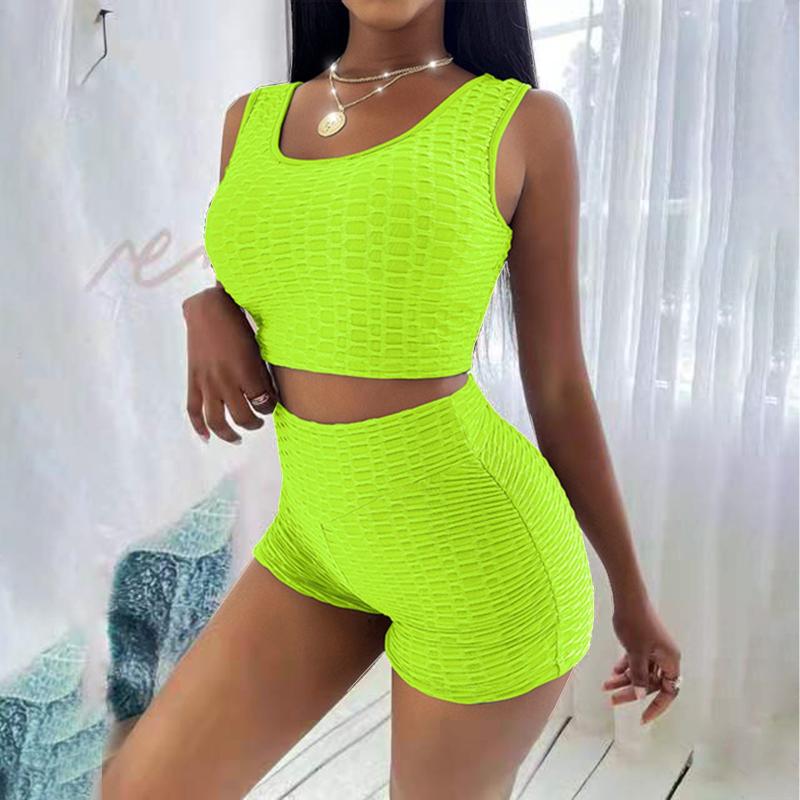 Women' Tracksuits Fashionable Seamless Sports Two Piece Set Women' Summer Solid Colour Fitness Pineapple Check Sleeveless Vest Shorts, Rose red
Women' Tracksuits Fashionable Seamless Sports Two Piece Set Women' Summer Solid Colour Fitness Pineapple Check Sleeveless Vest Shorts, Rose red