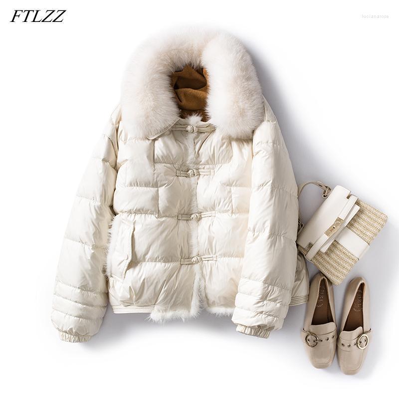 Women' Down & Parkas FTLZZ Winter Women Jacket Large Real Fur Collar Light Feather Coat Vintage Fluffy Short Coats Windproof Sleeve Out Luc, Beige
Women' Down & Parkas FTLZZ Winter Women Jacket Large Real Fur Collar Light Feather Coat Vintage Fluffy Short Coats Windproof Sleeve Out Luc, Beige