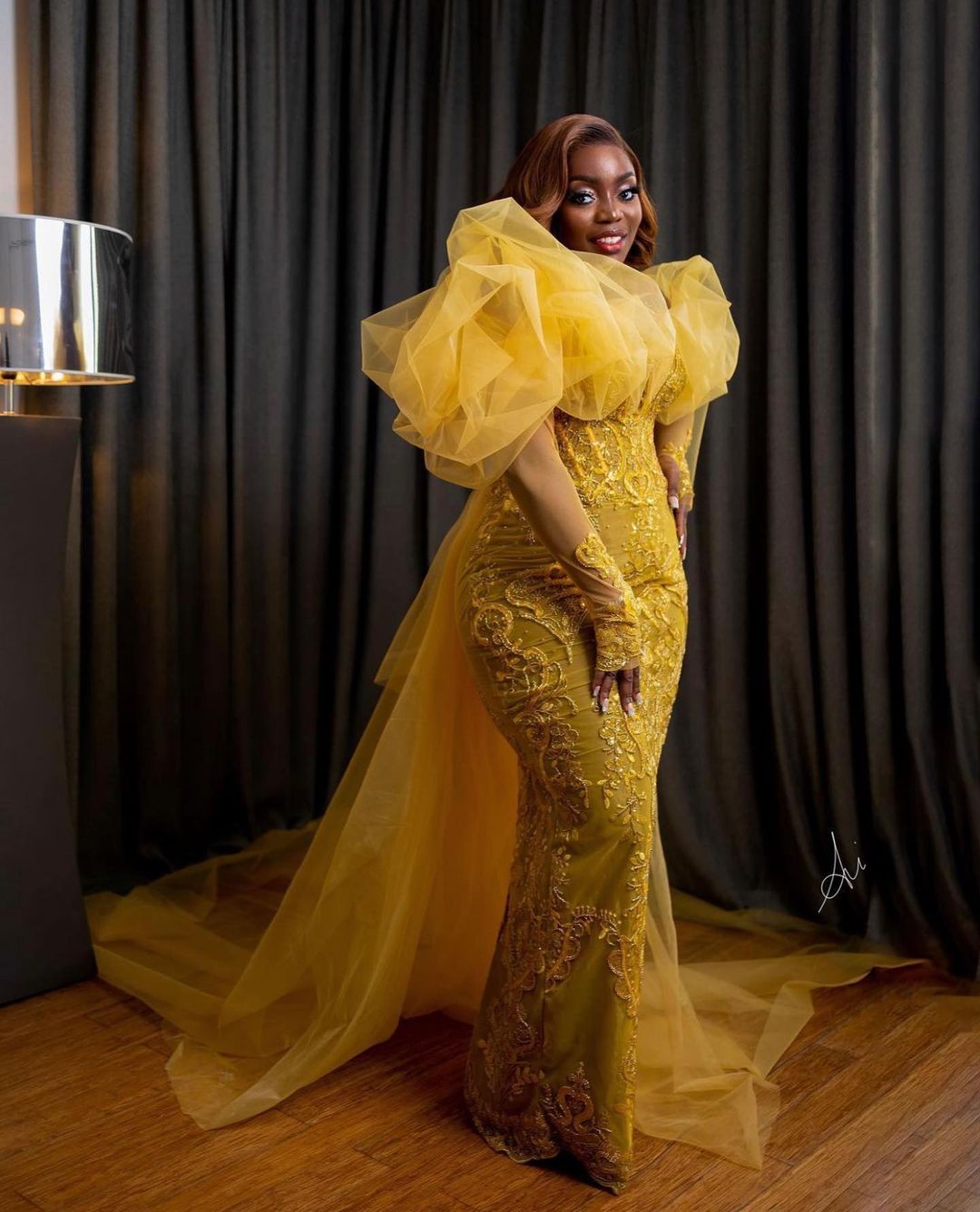 Plus Size Arabic Aso Ebi Yellow Luxurious Sheath Prom Dresses Beaded Sequined Lace Evening Formal Party Second Reception Birthday Engagement Gowns Dre