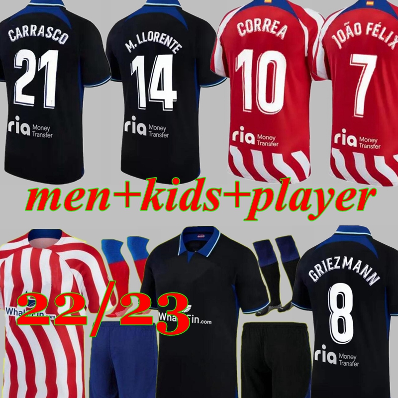 soccer jerseys 22 23 JOAO FELIX home 2022 2023 M. LLORENTE Correa camiseta football shirts uniforms away kids kit GRIEZMANN R. DE PAUL Cunha CARRASCO Atletico MadridS, Red
soccer jerseys 22 23 JOAO FELIX home 2022 2023 M. LLORENTE Correa camiseta football shirts uniforms away kids kit GRIEZMANN R. DE PAUL Cunha CARRASCO Atletico MadridS, Red
