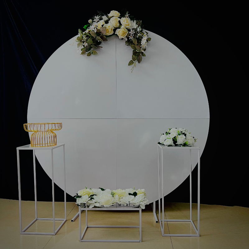 4PCS Wedding Decoration Welcome Door Props Graduation Anniversary Engagement Frame Sign Background Circle Arch Backdrops Balloon Flower Plinth Cake Ba