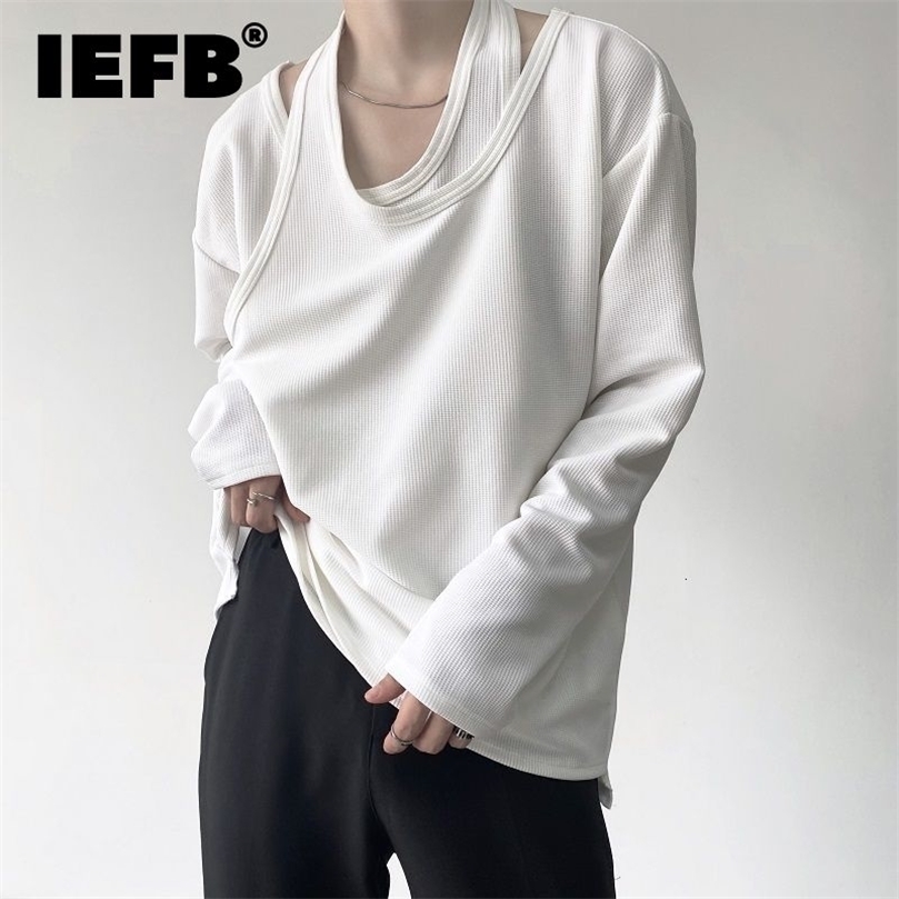 IEFB Autumn Personalized Fake Two-piece Double-layer Knitted Niche Men's Long Sleeve T-shirt Korean Loose Pullover Tops 9Y9194 220401, White
IEFB Autumn Personalized Fake Two-piece Double-layer Knitted Niche Men's Long Sleeve T-shirt Korean Loose Pullover Tops 9Y9194 220401, White