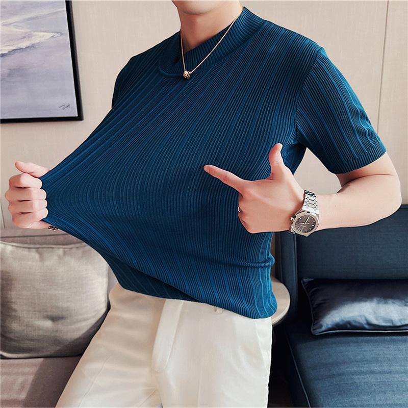 Men's T-Shirts Solid Color Knitted Men Summer Short Sleeve Tee Tops High Elasticity Slim Casual Round Neck Social Bottoming ShirtMen's, Black
Men's T-Shirts Solid Color Knitted Men Summer Short Sleeve Tee Tops High Elasticity Slim Casual Round Neck Social Bottoming ShirtMen's, Black