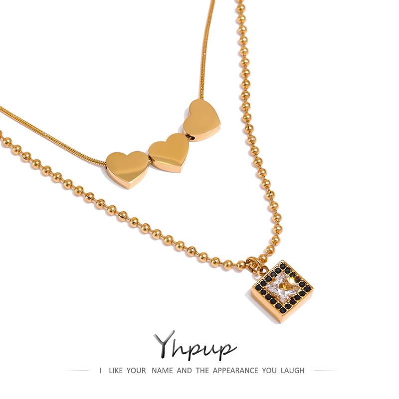 Pendant Necklaces Yhpup Heart Square Layer Dainty Stainless Steel Cubic Zirconia Chain Collar Necklace For Women Gala Gift
Pendant Necklaces Yhpup Heart Square Layer Dainty Stainless Steel Cubic Zirconia Chain Collar Necklace For Women Gala Gift