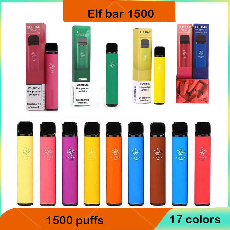 Elfbar Elfs Bar 1500 Disposable E Cigarette Starter Kit Strength 2% 17 colors 850mAh Battery Vape Pen Device 4.8ml Pre-filled Pods Cartridges Elfbars Vapors Vapes
Elfbar Elfs Bar 1500 Disposable E Cigarette Starter Kit Strength 2% 17 colors 850mAh Battery Vape Pen Device 4.8ml Pre-filled Pods Cartridges Elfbars Vapors Vapes