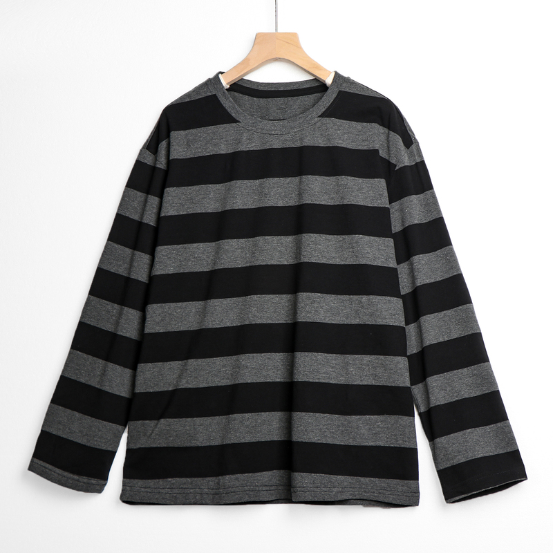 Striped T Shirt Women Casual Loose Long Sleeve Tops Female Streetwear Gothic Dark Shirts Spring shirt Vintage Blouse 220714