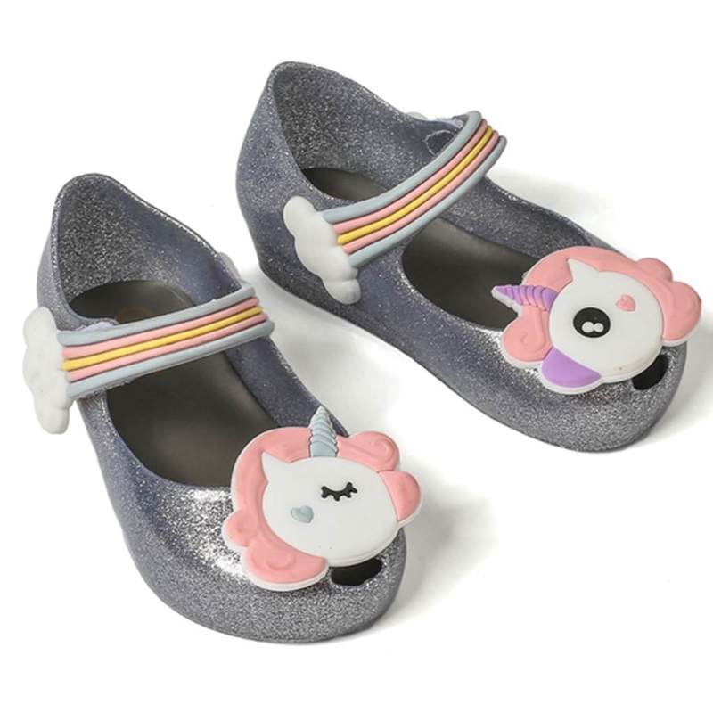 Mini Mlsa Unicorn Shoes Winter Jelly Boy Shoe Dargon Sandals Fish Mouth Girl Non-slip Kids Sandal Toddler 220422