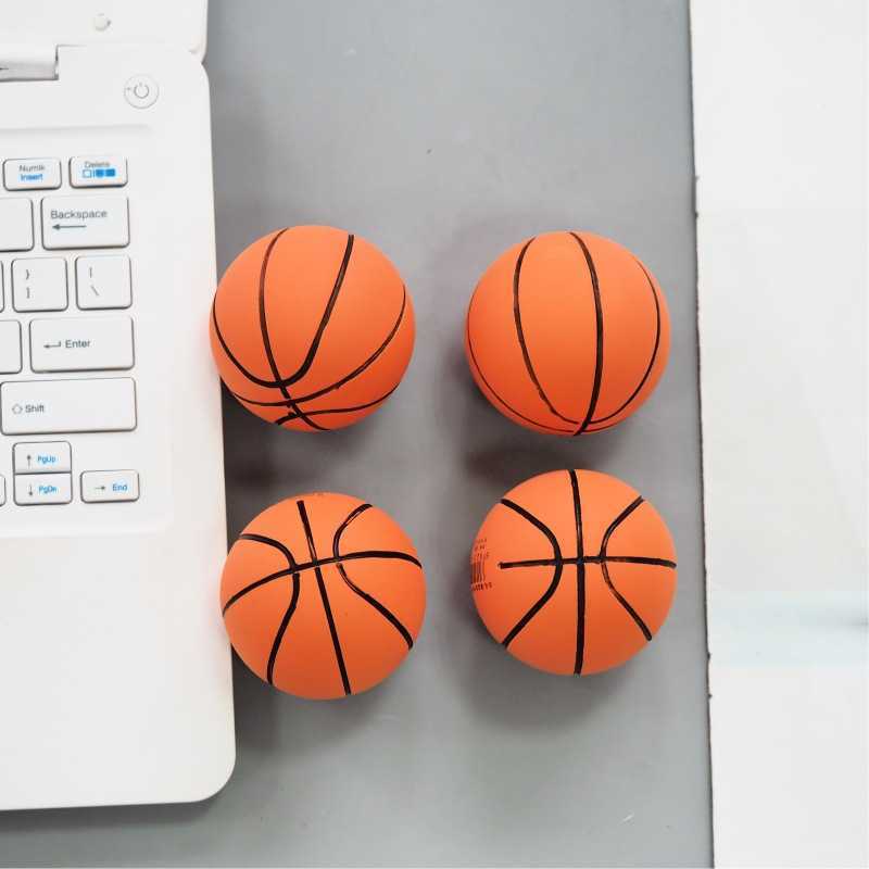 Wholesale 63MM Diameter Mini Basketball Solid Soft Floating Bouncing Child Elastic Rubber Ball Reaction Training Stress Funny Toy