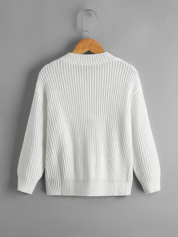 Toddler Boys Ribbed Knit Drop Shoulder Sweater SHE01