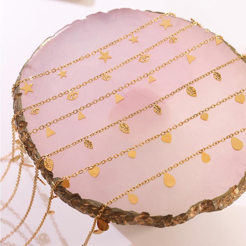 Chokers Geometric Star Leaf Necklace Stainless Steel Collar Choker Wholesale Gold Plated Jewelry Women Accessories Dropship SuppliersChokers
Chokers Geometric Star Leaf Necklace Stainless Steel Collar Choker Wholesale Gold Plated Jewelry Women Accessories Dropship SuppliersChokers