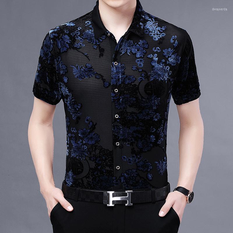 Men's Dress Shirts High Quality 2022 Velvet Shirt For Men Party Wedding Blue Red Flower Short Sleeve Spring Summer Plus Size Dance Dway22
Men's Dress Shirts High Quality 2022 Velvet Shirt For Men Party Wedding Blue Red Flower Short Sleeve Spring Summer Plus Size Dance Dway22