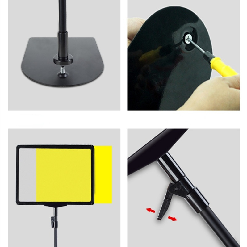 A4 Height Adjustable Aluminum Poster Sign Holder Advertising Display Stand Signage Mall Shopping Guide Billboard Poster Frame
