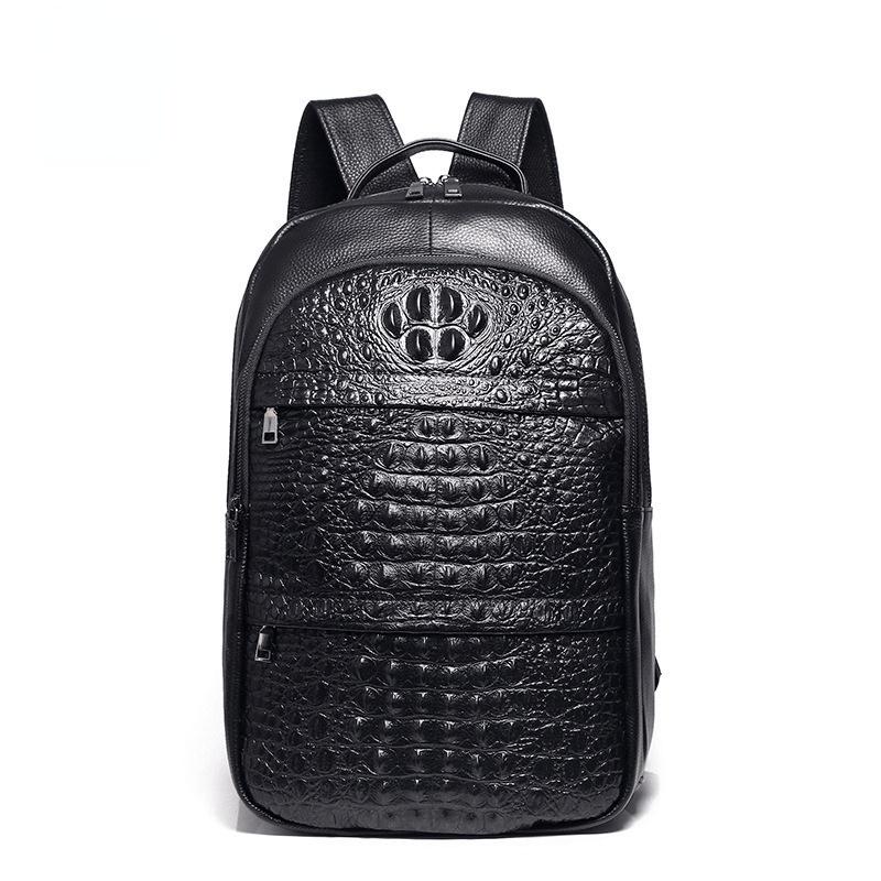Backpack First Layer Cowhide Men's Fashion Alligator Pattern Outdoor Mountaineering Bag Casual Large Capacity Student Schoolbag, Black
Backpack First Layer Cowhide Men's Fashion Alligator Pattern Outdoor Mountaineering Bag Casual Large Capacity Student Schoolbag, Black