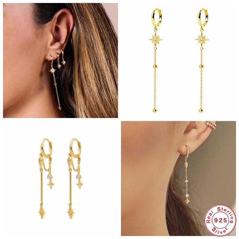 Dangle & Chandelier BOAKO 925 Sterling Silver Stars Moon Tassel Drop Earrings For Women Zircon Long Chain Piercing Earing Pendientes Jewelry
Dangle & Chandelier BOAKO 925 Sterling Silver Stars Moon Tassel Drop Earrings For Women Zircon Long Chain Piercing Earing Pendientes Jewelry