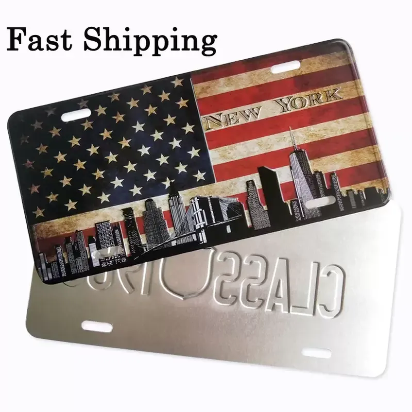 White Sublimation License Plate Decor Blanks Metal Aluminum Automotive Plates Heat Thermal Transfer Sheet DIY Picture Tag Board 3 Sizes sxa24