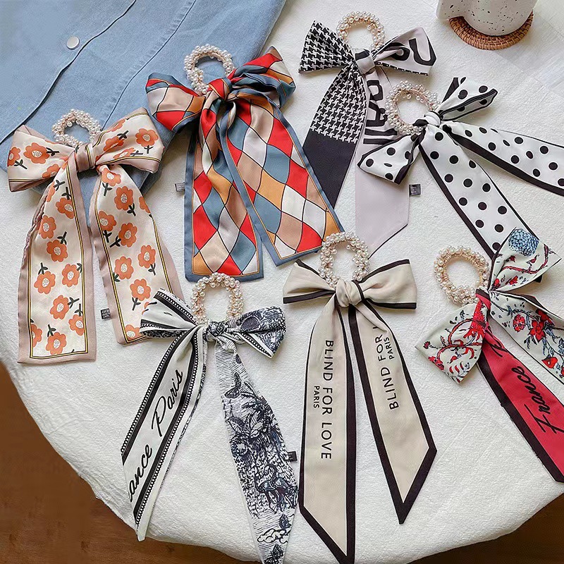 Long Ribbon Bow Pearl Elastic Hair Rubber Bands For Women Girl Floral Print Scrunchies Ponytail Holder Hair Ties Accessories 20pcs/, Red
Long Ribbon Bow Pearl Elastic Hair Rubber Bands For Women Girl Floral Print Scrunchies Ponytail Holder Hair Ties Accessories 20pcs/, Red