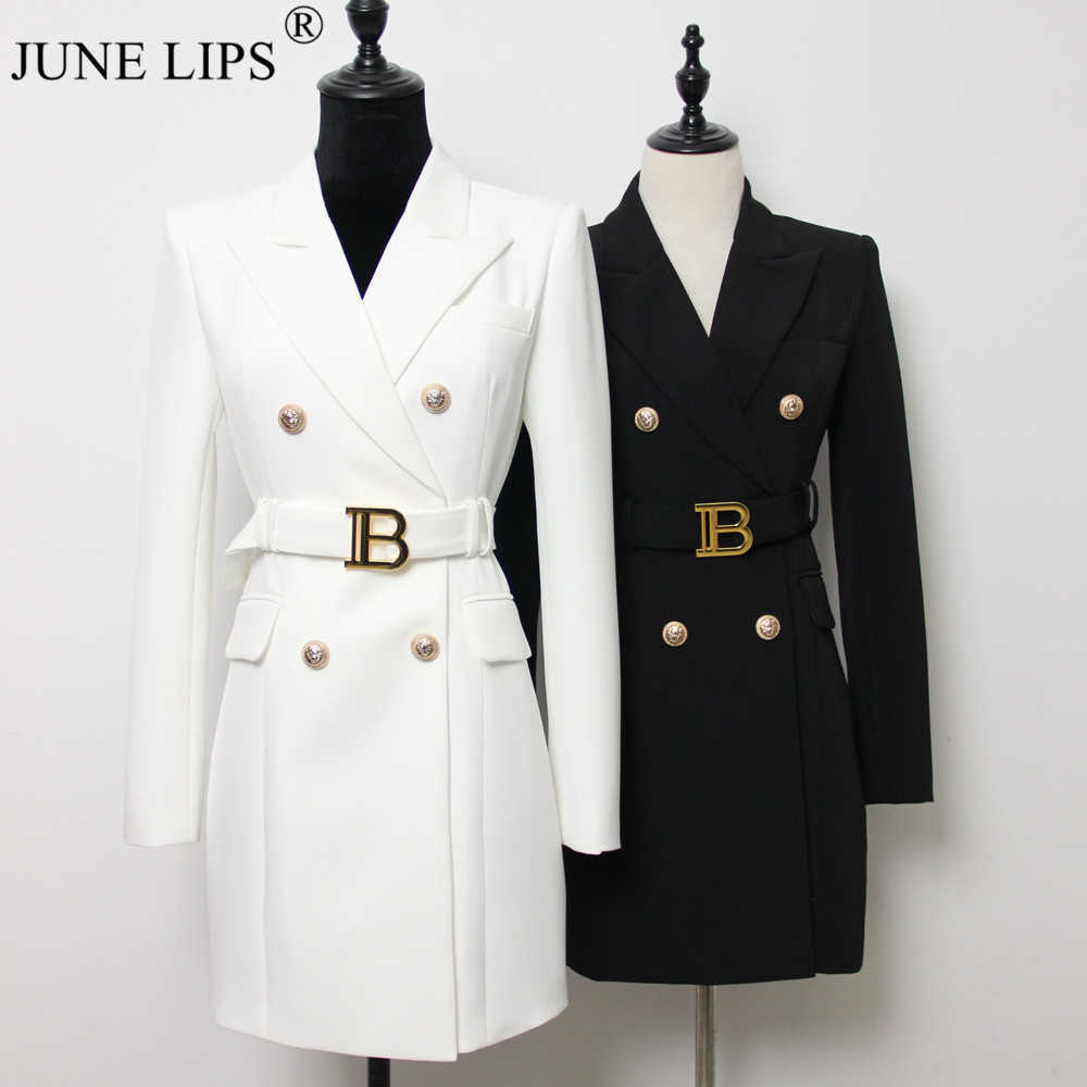 JUNE LIPS 2022 Top Quality Women Blue White Red Green Brown OL Office Blazer Dress with Belt Spring Design New Luxury Buttons
JUNE LIPS 2022 Top Quality Women Blue White Red Green Brown OL Office Blazer Dress with Belt Spring Design New Luxury Buttons