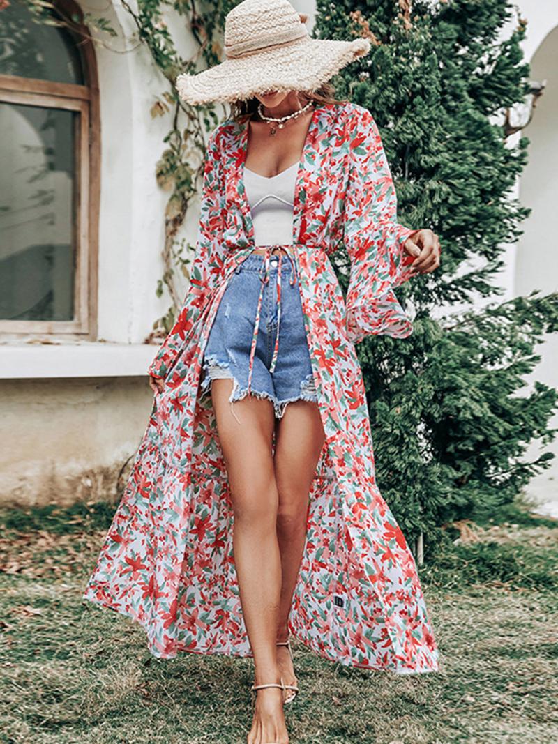 Women' Jackets Jastie Floral Print Chiffon Long Kimono Raglan Sleeve Loose Lace-up Cardigan Top Boho Holiday Beach Jacket Sun Shirt FemaleW, Red
Women' Jackets Jastie Floral Print Chiffon Long Kimono Raglan Sleeve Loose Lace-up Cardigan Top Boho Holiday Beach Jacket Sun Shirt FemaleW, Red