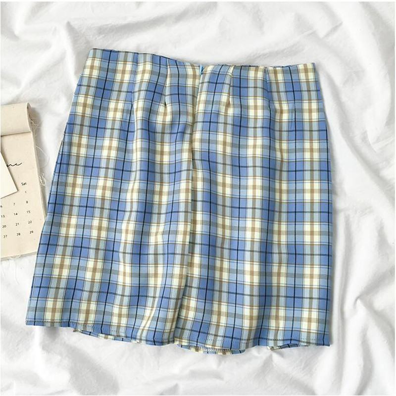 Korean Women Plaid Skirt Student Chic s Sexy Mini s Spring Summer School Girls Cute With Zipper Female 220317