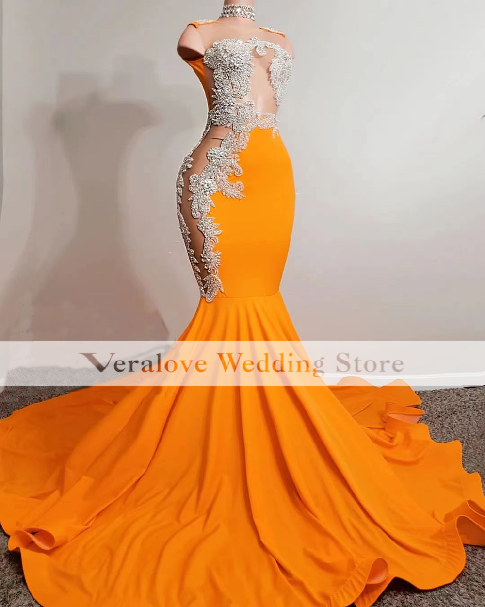 Sparkly Beads Mermaid Prom Dresses For Black Girls 2022 African Party Gowns Evening Wear Graduation Dress