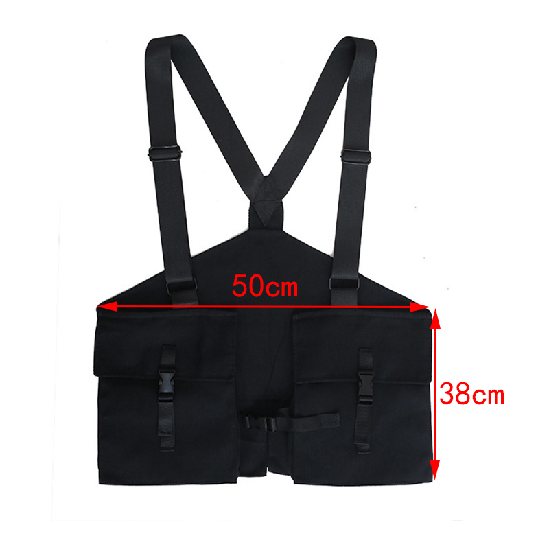 Tactical Vest Streetwear Bag for Women Hip Hop Chest Rig Waist Bag Adjustable Multiple Pockets Unisex Waist Pack Chest Bag HW712 220513