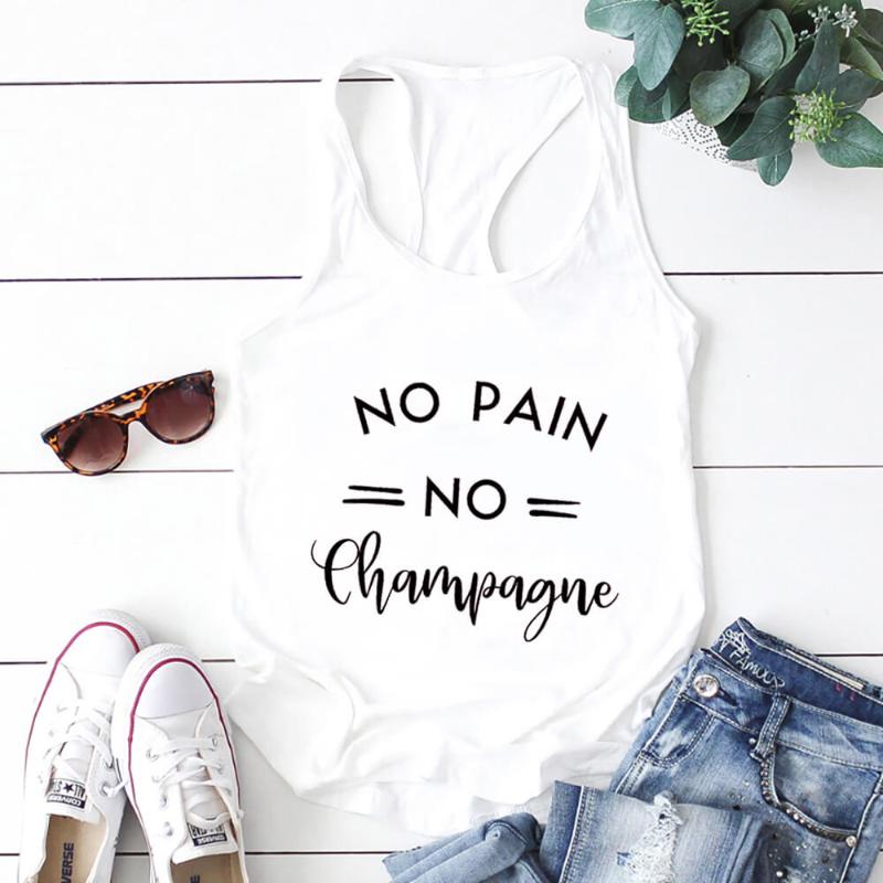 Women' Tanks & Camis No Pain Champagne Funny Workout Casual 100%Cotton Tank Tops Fitness Running Vest Exercise Top Gift For Her, Burgundy-white text
Women' Tanks & Camis No Pain Champagne Funny Workout Casual 100%Cotton Tank Tops Fitness Running Vest Exercise Top Gift For Her, Burgundy-white text